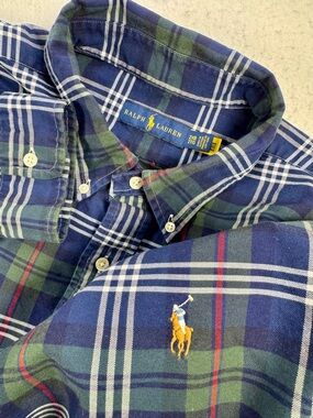 Ralph Lauren Men’s 2XB Classic Fit Multicolor Plaid Oxford Shirt